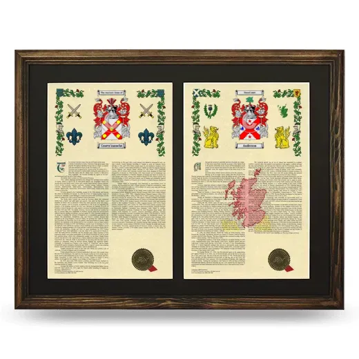 Double Armorial History Framed- Brown