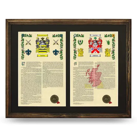 Double Armorial History Framed- Brown