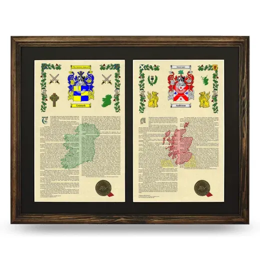 Double Armorial History Framed- Brown