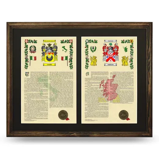 Double Armorial History Framed- Brown
