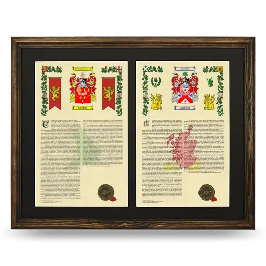 Double Armorial History Framed- Brown