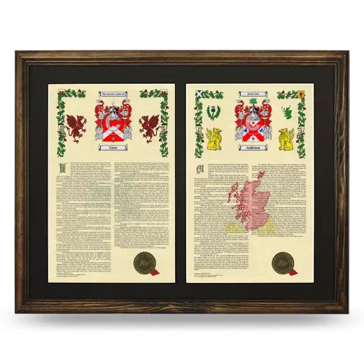 Double Armorial History Framed- Brown