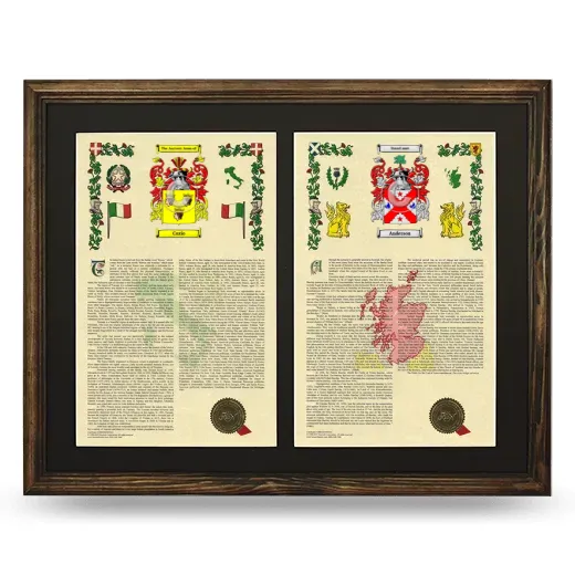 Double Armorial History Framed- Brown