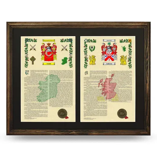 Double Armorial History Framed- Brown