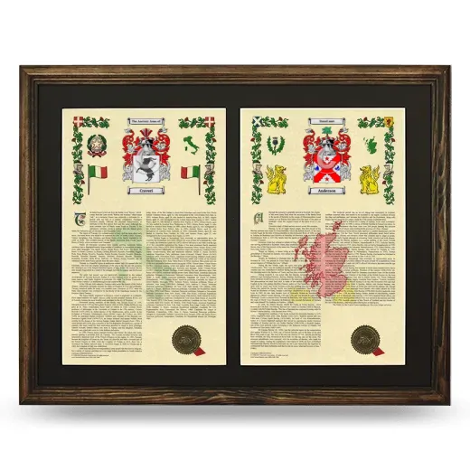 Double Armorial History Framed- Brown