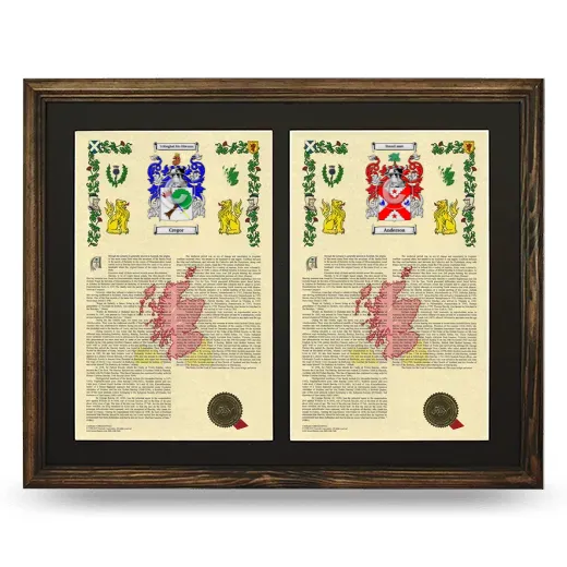 Double Armorial History Framed- Brown