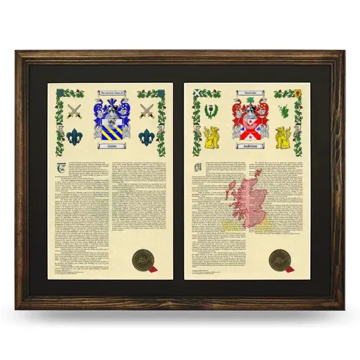Double Armorial History Framed- Brown