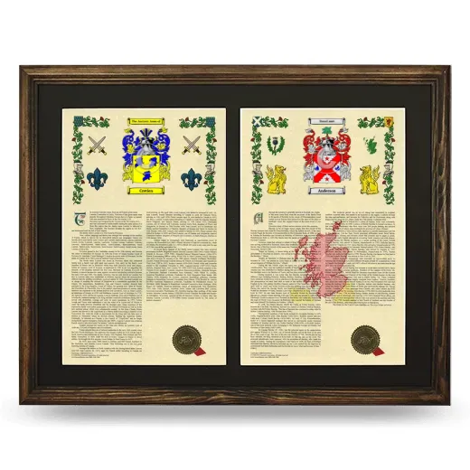 Double Armorial History Framed- Brown
