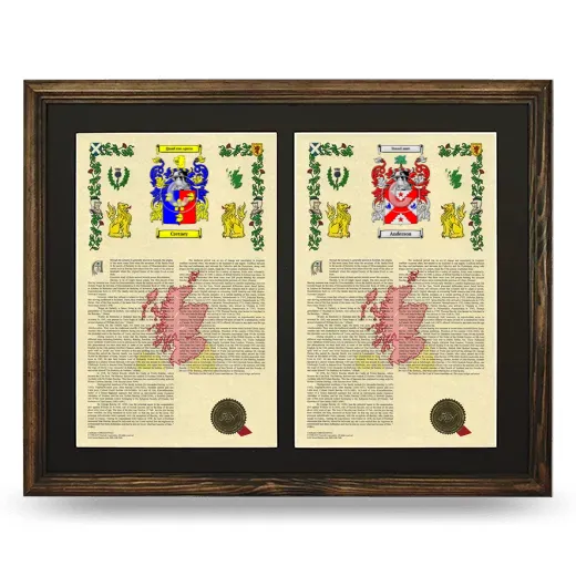 Double Armorial History Framed- Brown