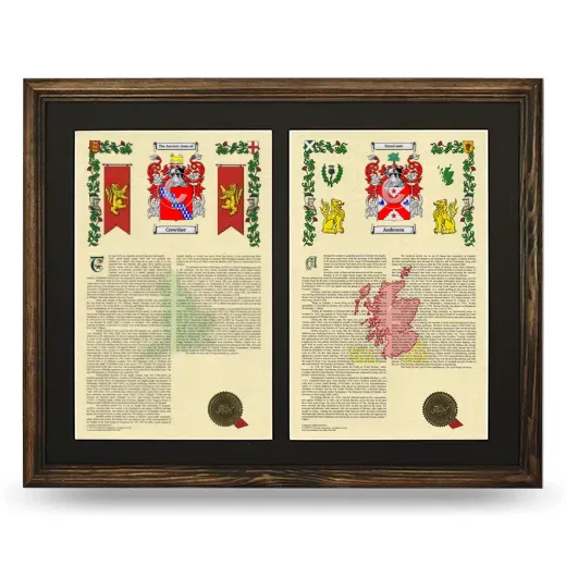 Double Armorial History Framed- Brown