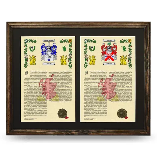 Double Armorial History Framed- Brown