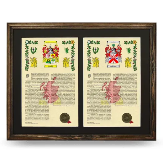 Double Armorial History Framed- Brown