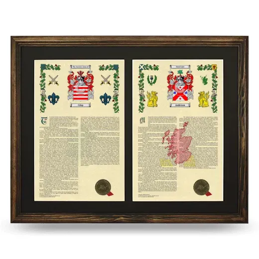 Double Armorial History Framed- Brown