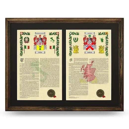 Double Armorial History Framed- Brown