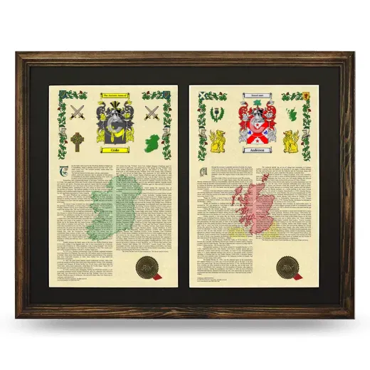 Double Armorial History Framed- Brown