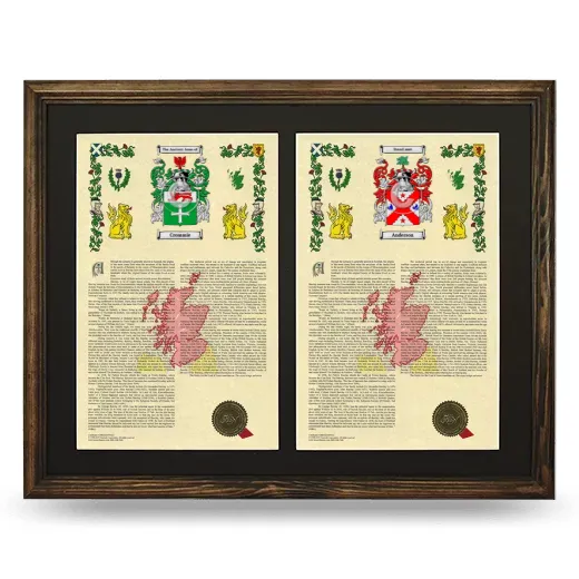 Double Armorial History Framed- Brown
