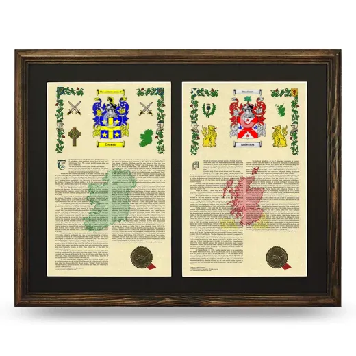Double Armorial History Framed- Brown
