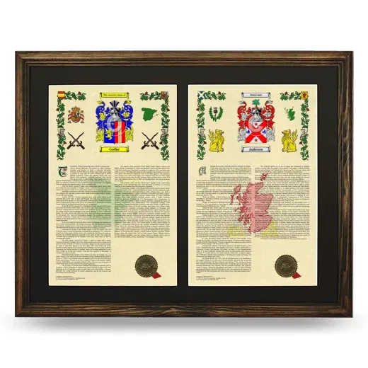 Double Armorial History Framed- Brown