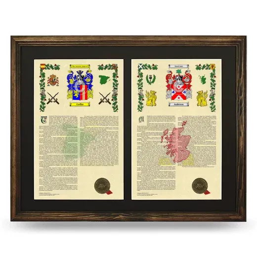 Double Armorial History Framed- Brown
