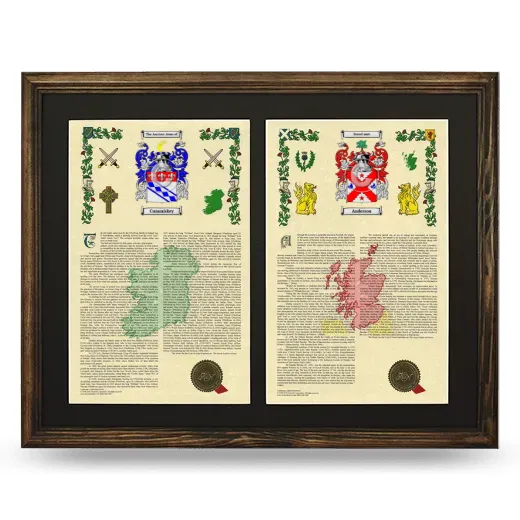 Double Armorial History Framed- Brown