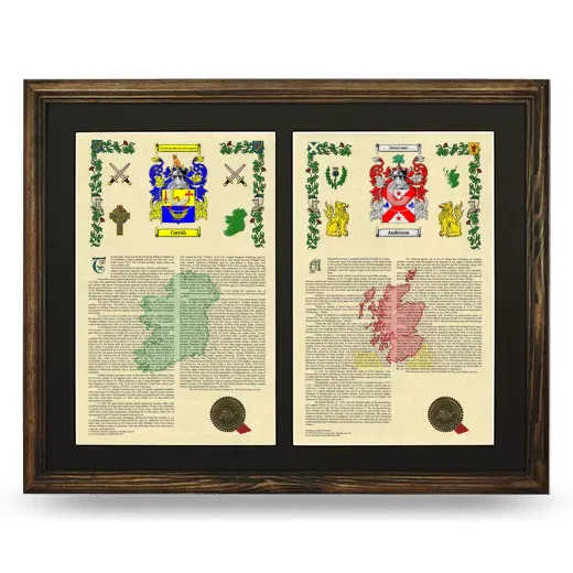 Double Armorial History Framed- Brown