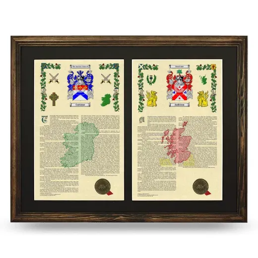 Double Armorial History Framed- Brown