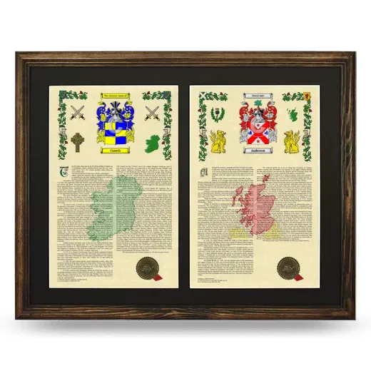 Double Armorial History Framed- Brown