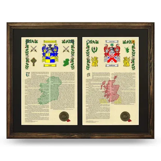 Double Armorial History Framed- Brown