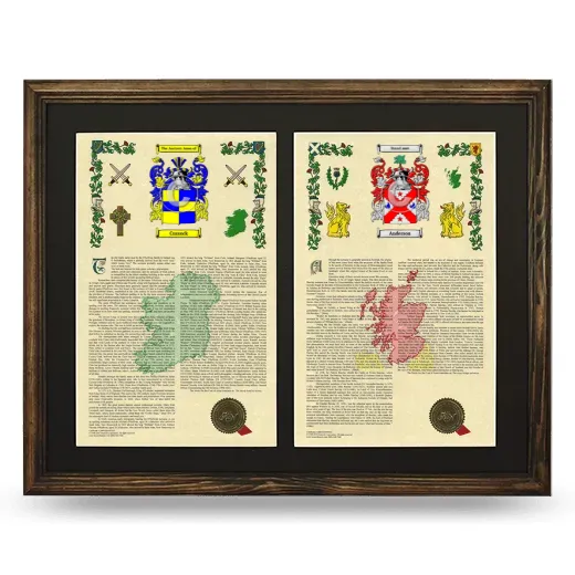 Double Armorial History Framed- Brown