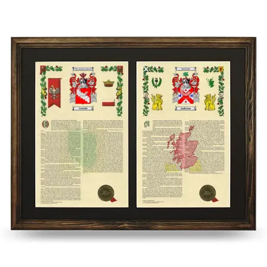 Double Armorial History Framed- Brown