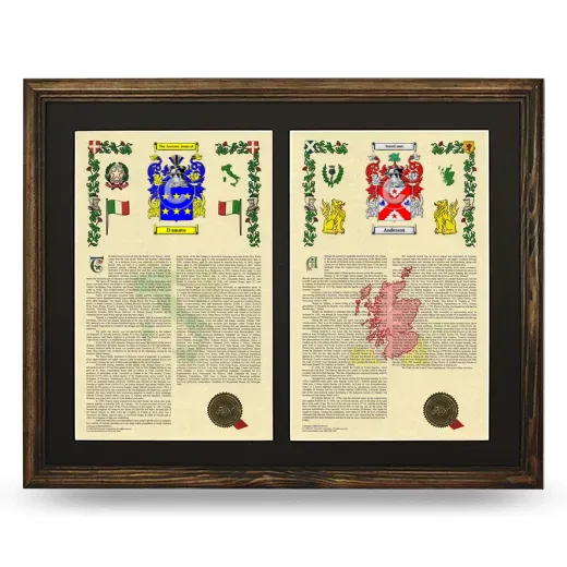 Double Armorial History Framed- Brown