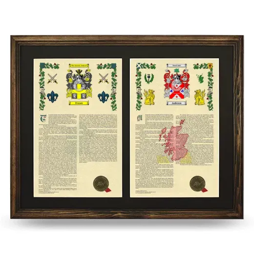 Double Armorial History Framed- Brown