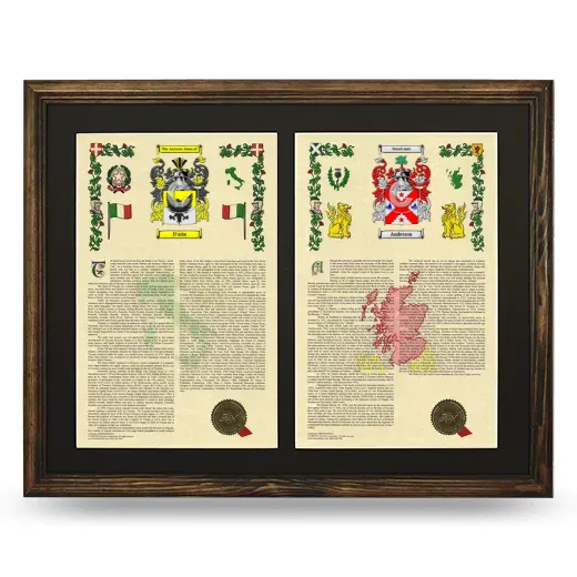 Double Armorial History Framed- Brown