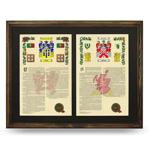 Double Armorial History Framed- Brown