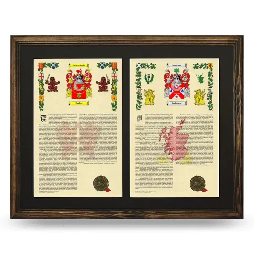 Double Armorial History Framed- Brown