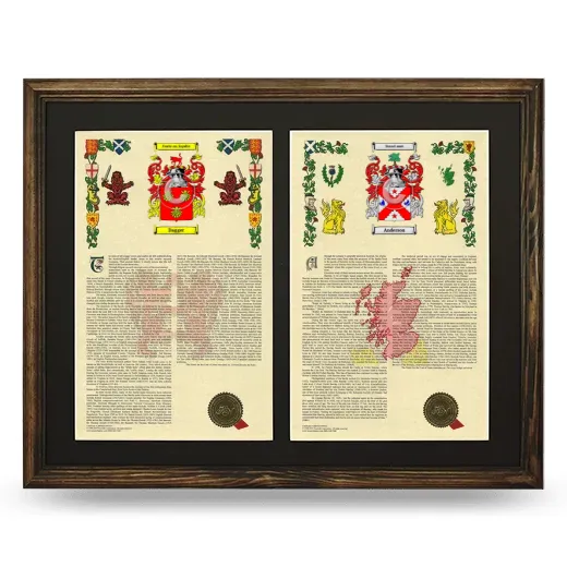 Double Armorial History Framed- Brown