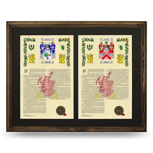 Double Armorial History Framed- Brown