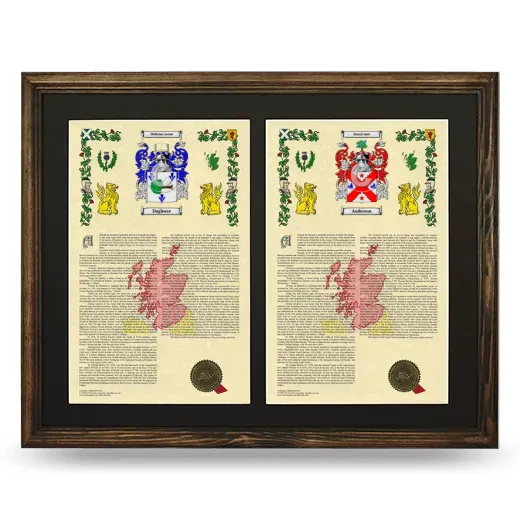 Double Armorial History Framed- Brown