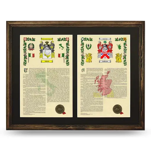 Double Armorial History Framed- Brown