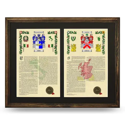 Double Armorial History Framed- Brown