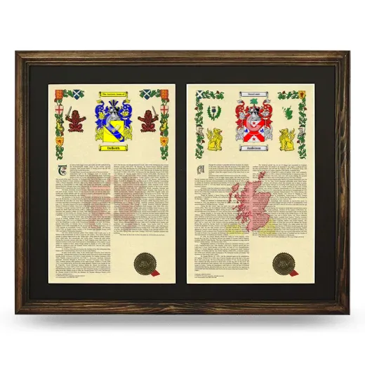 Double Armorial History Framed- Brown
