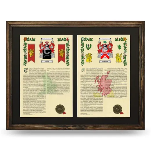 Double Armorial History Framed- Brown