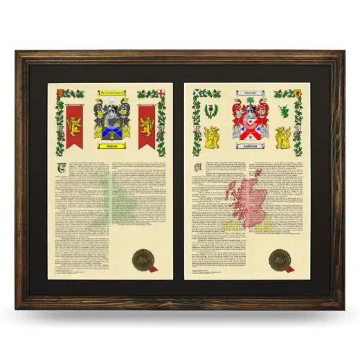 Double Armorial History Framed- Brown