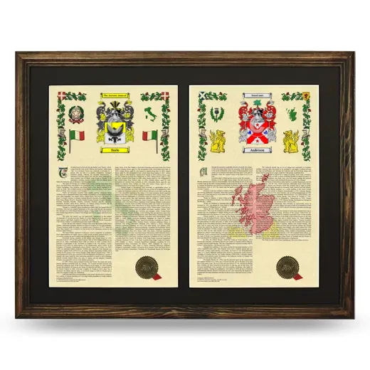 Double Armorial History Framed- Brown