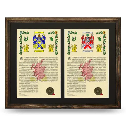 Double Armorial History Framed- Brown