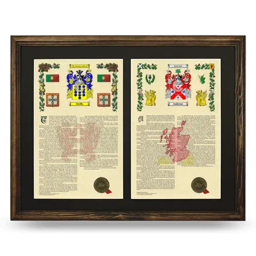Double Armorial History Framed- Brown
