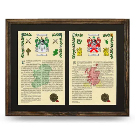Double Armorial History Framed- Brown