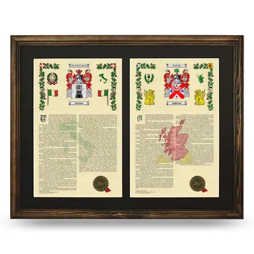 Double Armorial History Framed- Brown