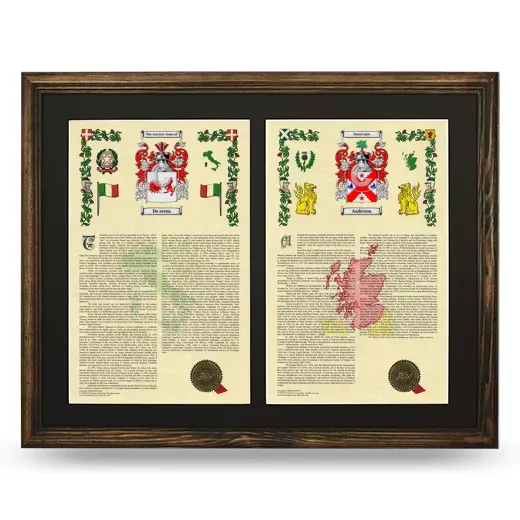 Double Armorial History Framed- Brown