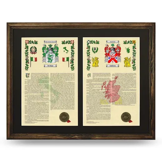 Double Armorial History Framed- Brown